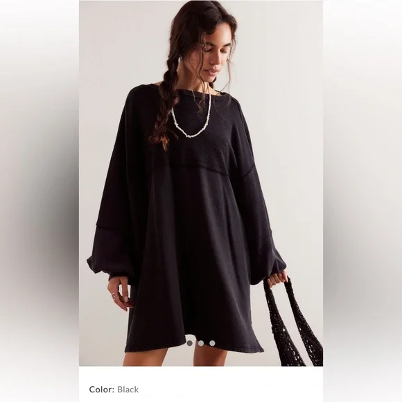 Free People We The Free Coastal Solid Cruise in Black - Picture 1 of 5